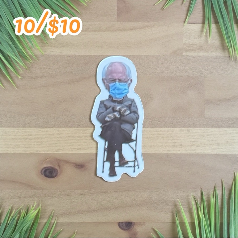 Bernie Sanders Mood Meme Sticker – Funny Mittens Moment – Approx. 2 1/2”